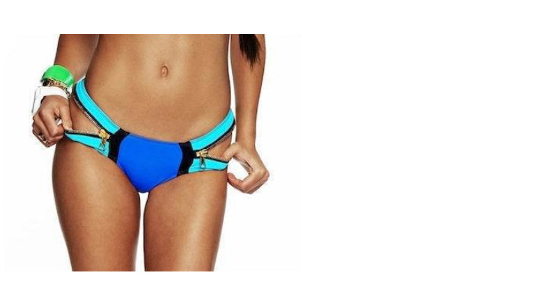 Sexy Zipper Stitching Swimsuit Steel Bracket Push Up Bikini