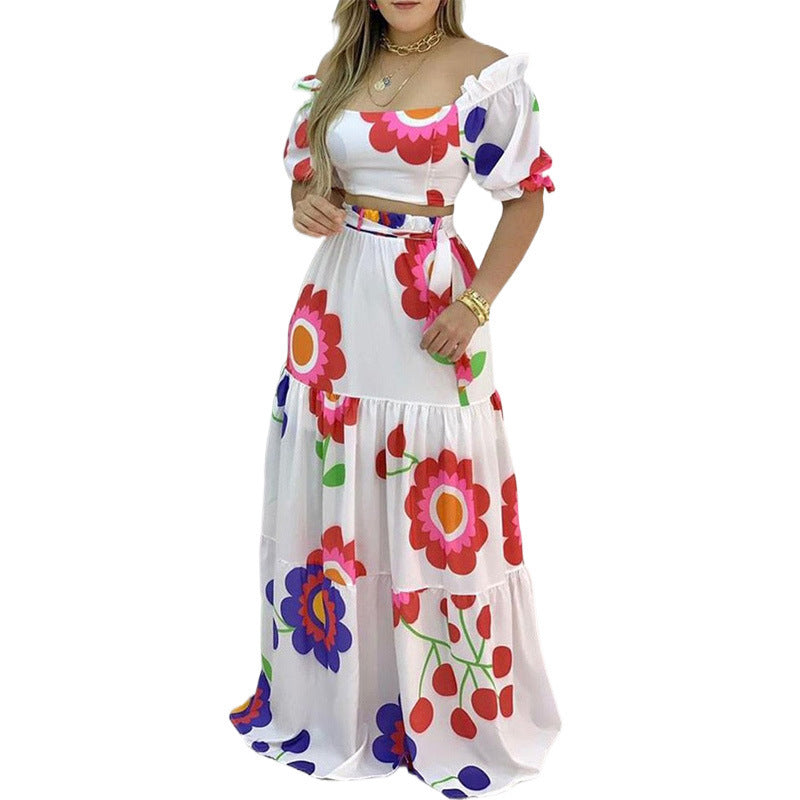 Women's Summer Crop Top and High-waisted Skirt Fashion Casual Set