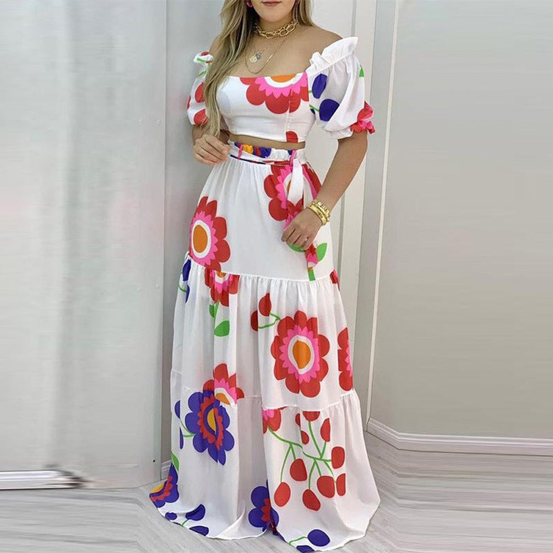 Women's Summer Crop Top and High-waisted Skirt Fashion Casual Set