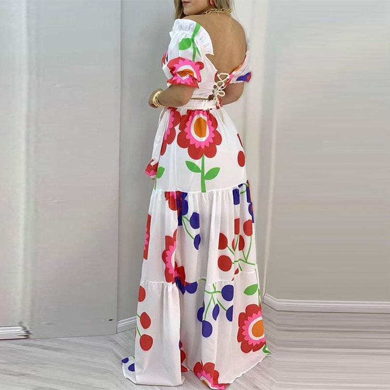 Women's Summer Crop Top and High-waisted Skirt Fashion Casual Set