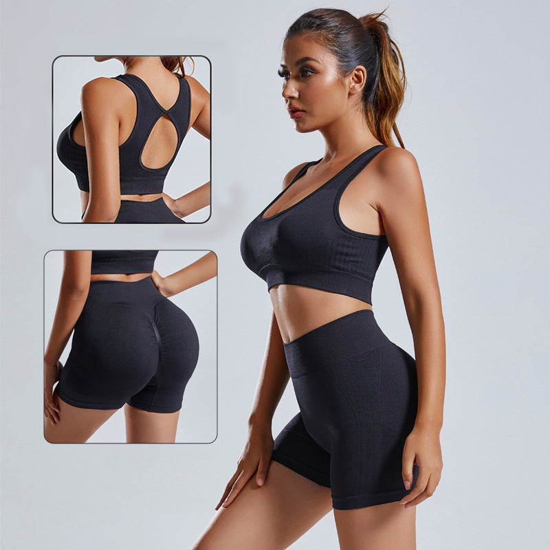 Yoga High-Waist Shorts 2-Piece Set for Women