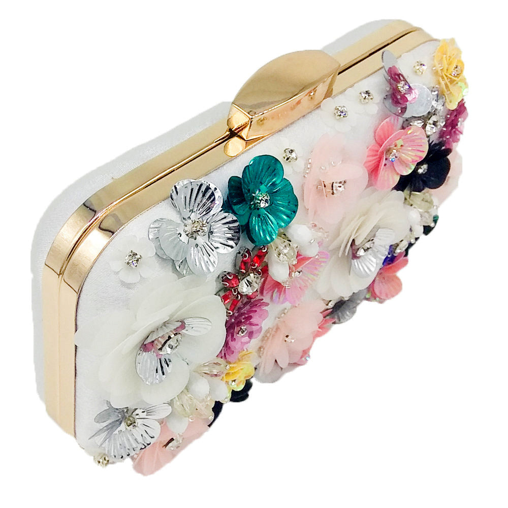 Flower Beaded Clutch