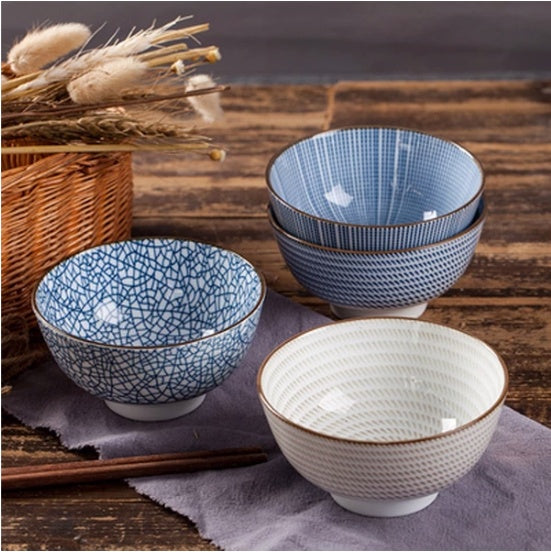 Japanese Inspired Porcelain Bowls (4-Set)