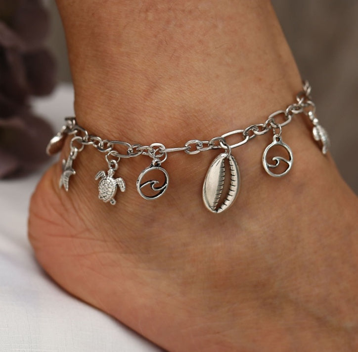 Boho Turtle Pendant Anklet Bracelets For Women