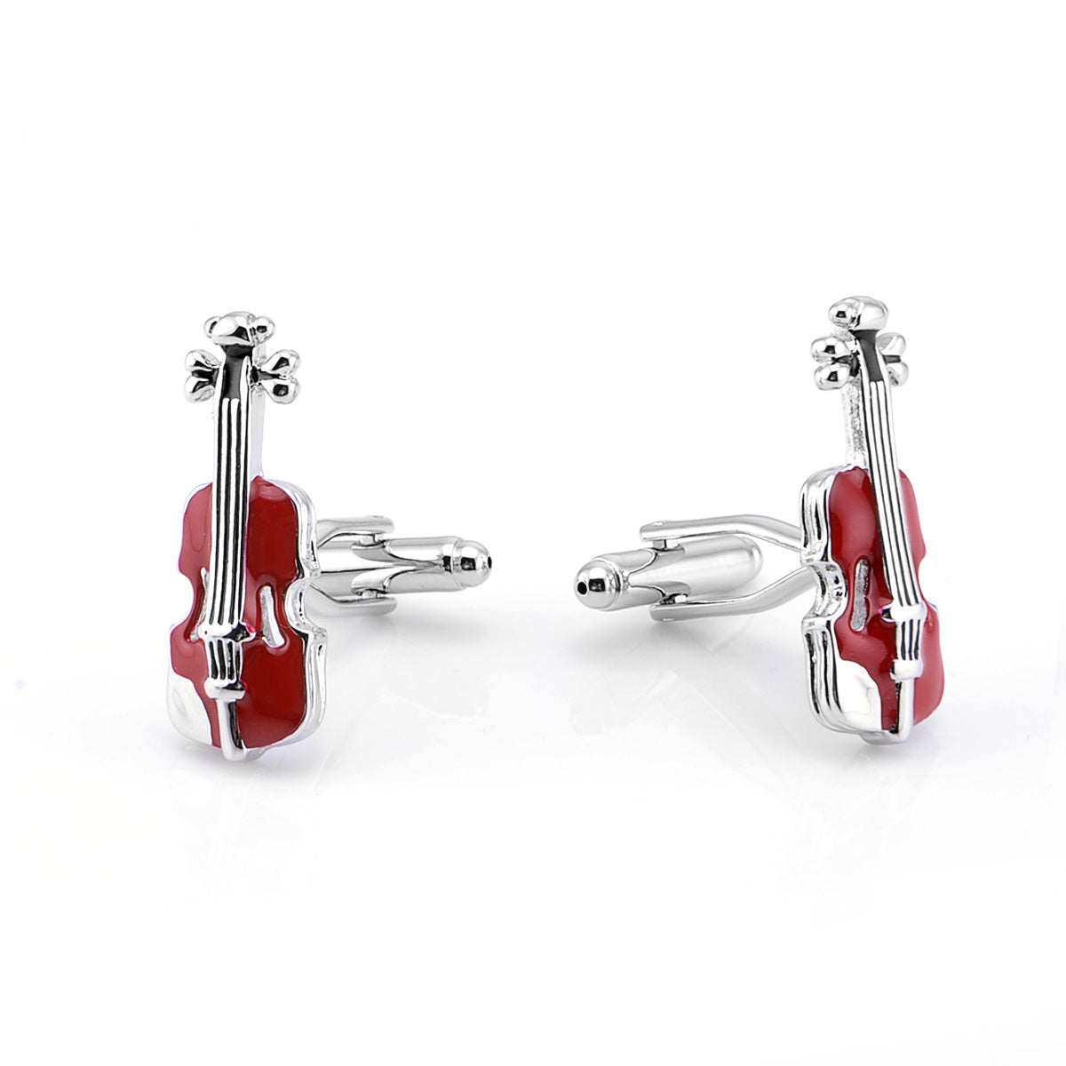 French  Red Violin Cuff Link