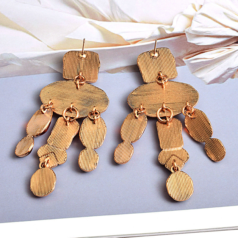 Fashion Resin Round Pendant Color Earrings