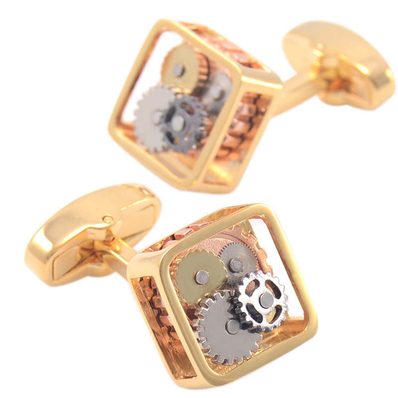 Mechanical gear cufflinks