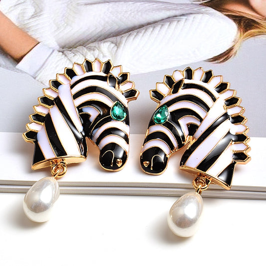 Zebra Statement Earrings