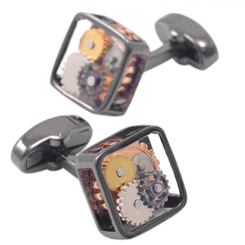 Mechanical gear cufflinks