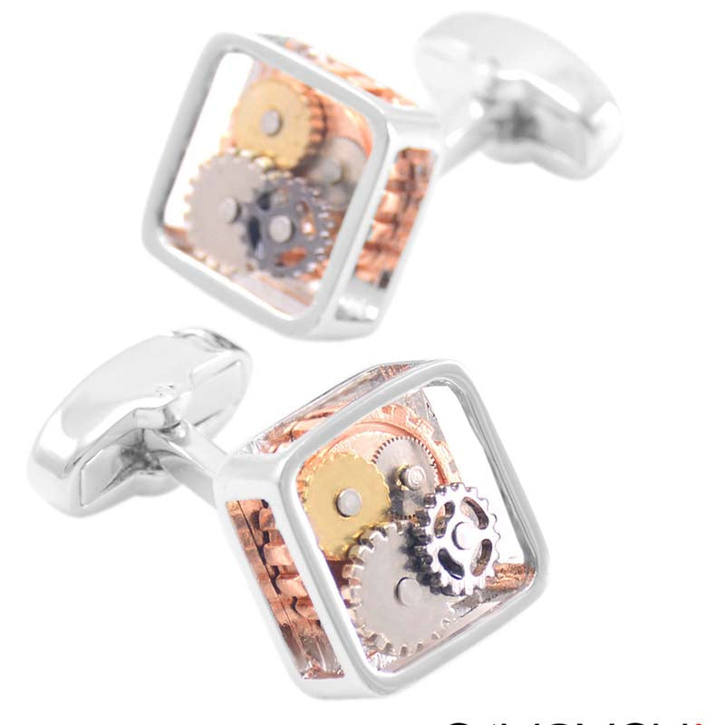 Mechanical gear cufflinks