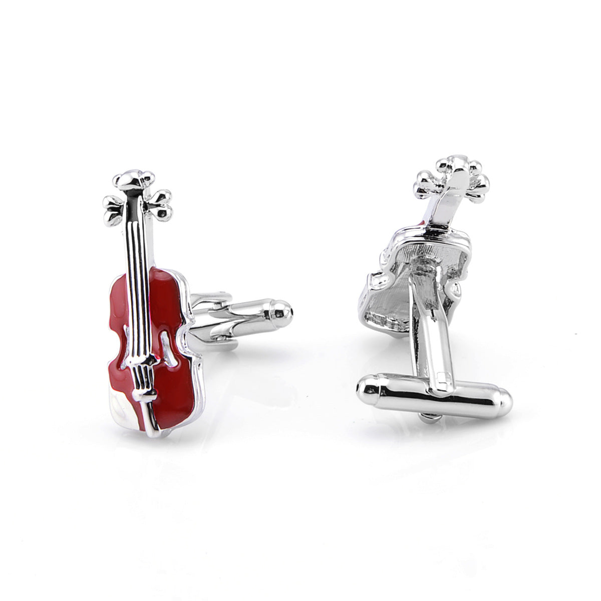 French  Red Violin Cuff Link