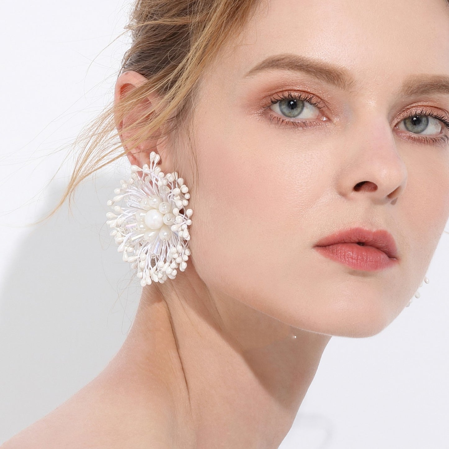 White Flower Earring