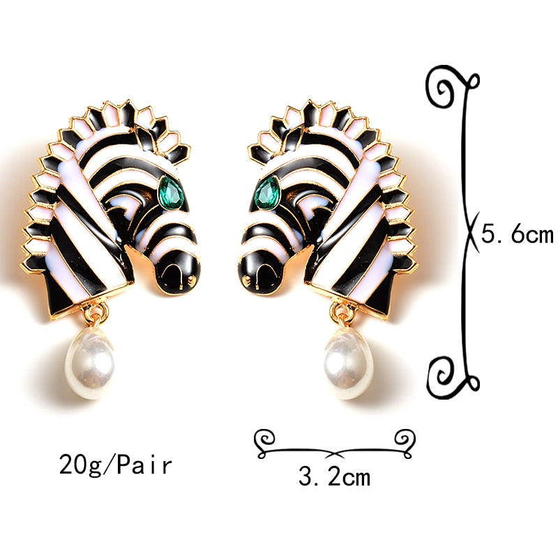 Zebra Statement Earrings