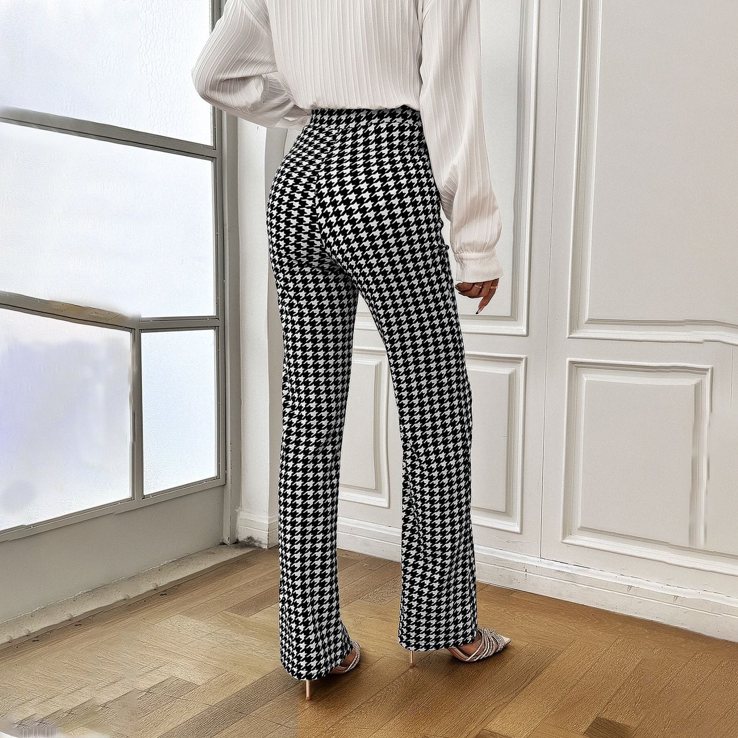 Women's Fashion Houndstooth Pants