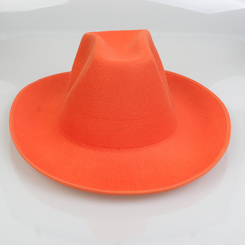 Western Cowboy Hat European And American Woolen Hat Big Brim