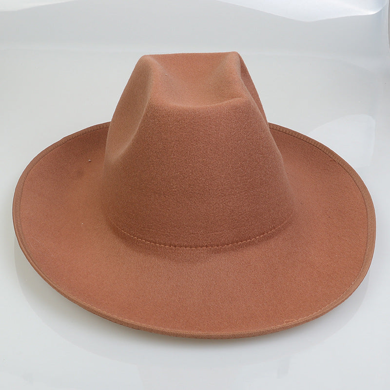 Western Cowboy Hat European And American Woolen Hat Big Brim