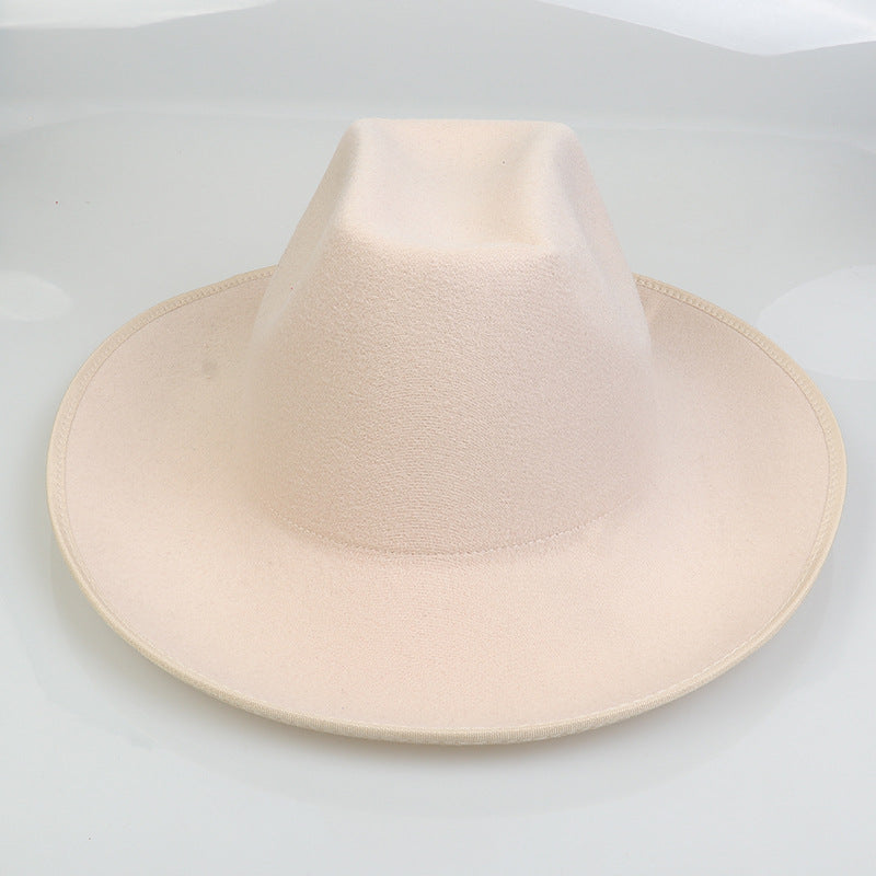 Western Cowboy Hat European And American Woolen Hat Big Brim