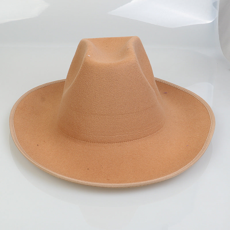 Western Cowboy Hat European And American Woolen Hat Big Brim