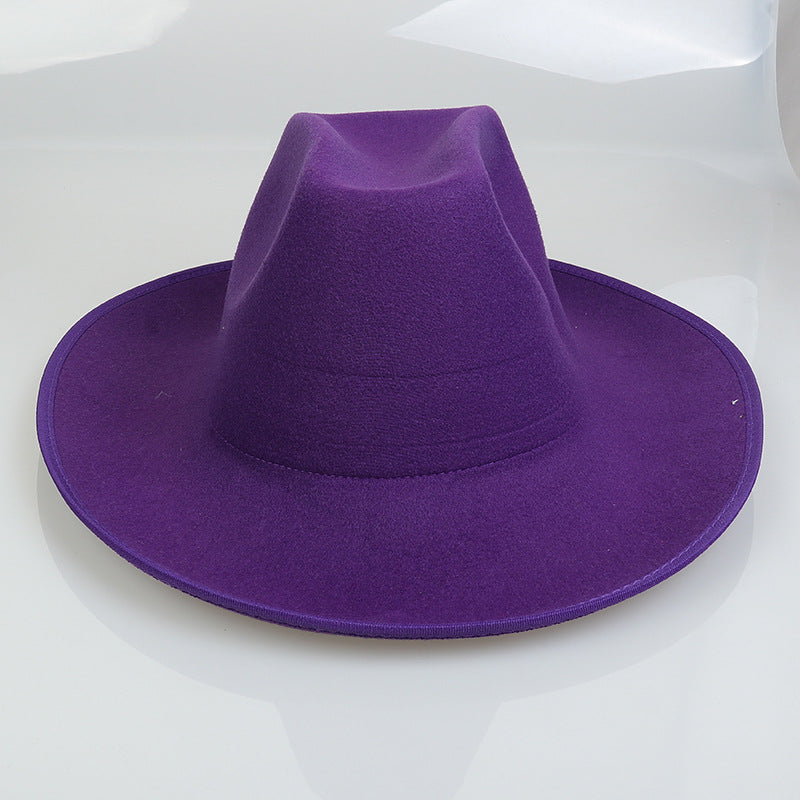 Western Cowboy Hat European And American Woolen Hat Big Brim