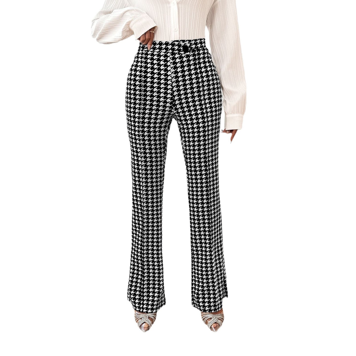 Women's Fashion Houndstooth Pants