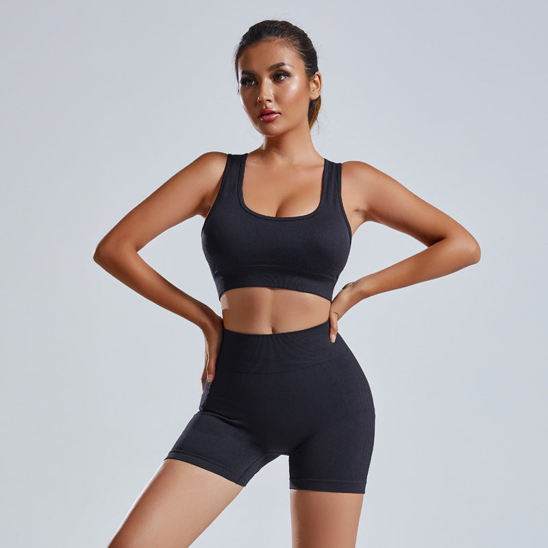 Yoga High-Waist Shorts 2-Piece Set for Women