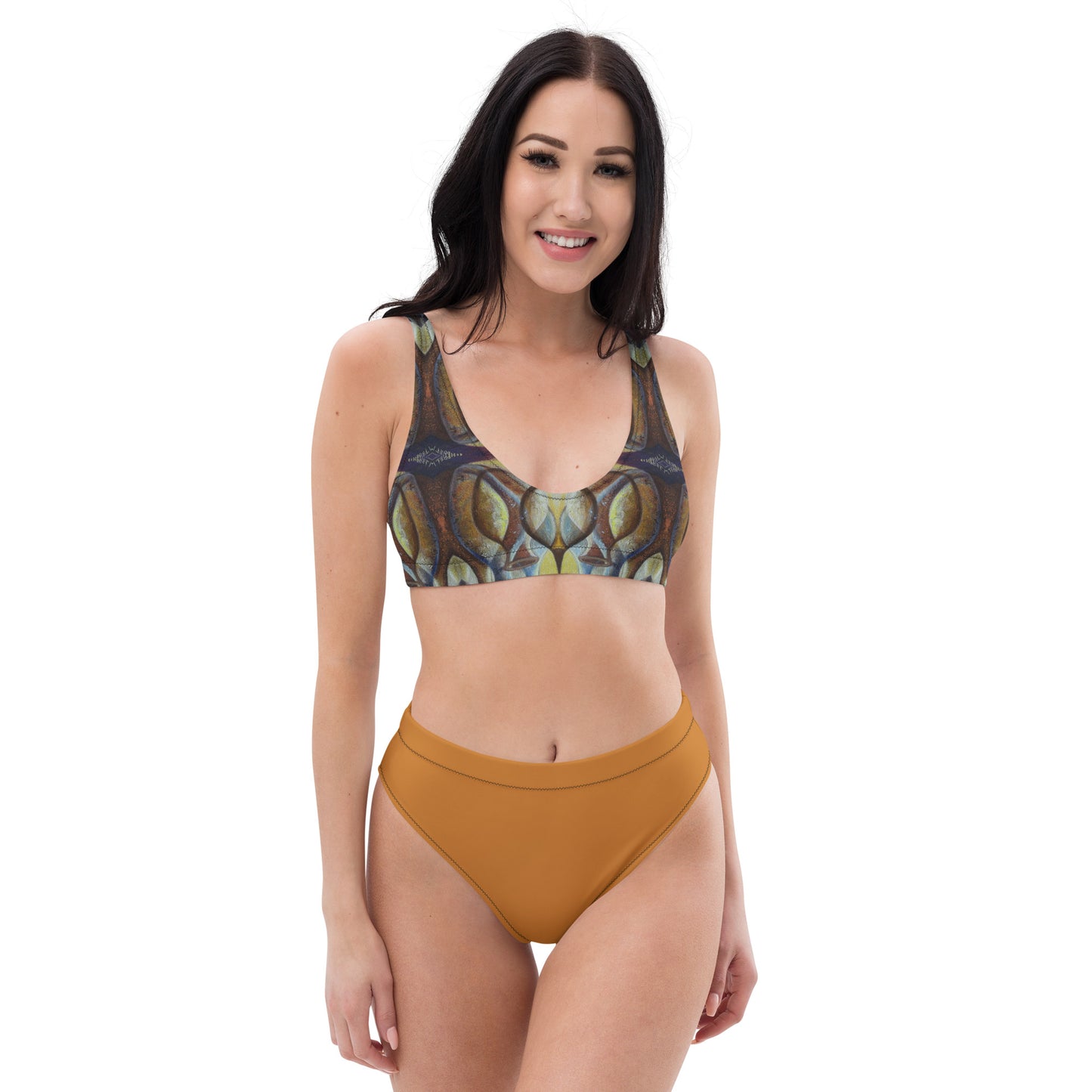 Brown Spanish Jar High-Waisted Bikini