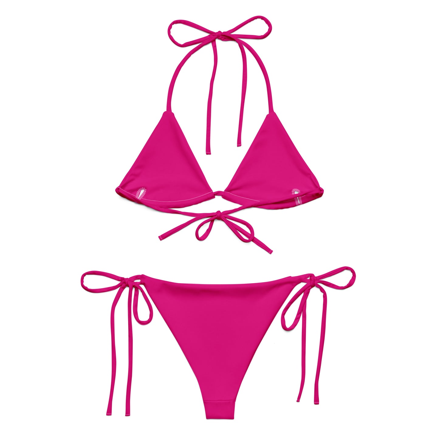 Pink Hibiscus  Print Recycled String Bikini