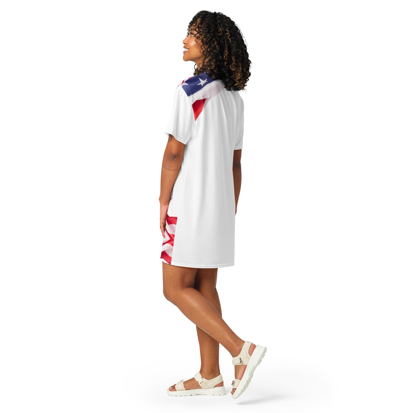 American Flag Print T-shirt Dress