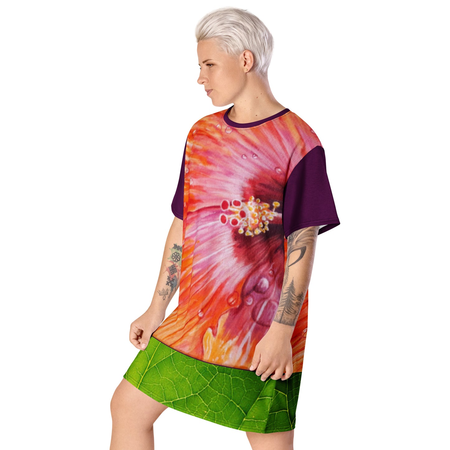 Hibiscus T-shirt dress