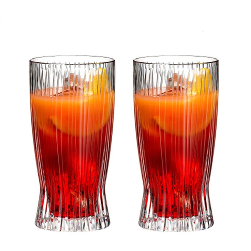 Japanese Style Striped Glass Whiskey Glass Colin Glass Juice Glass Foreign Wine Glass Ice Hockey Glass Cut Flower Long Drink Glass Colin Glass