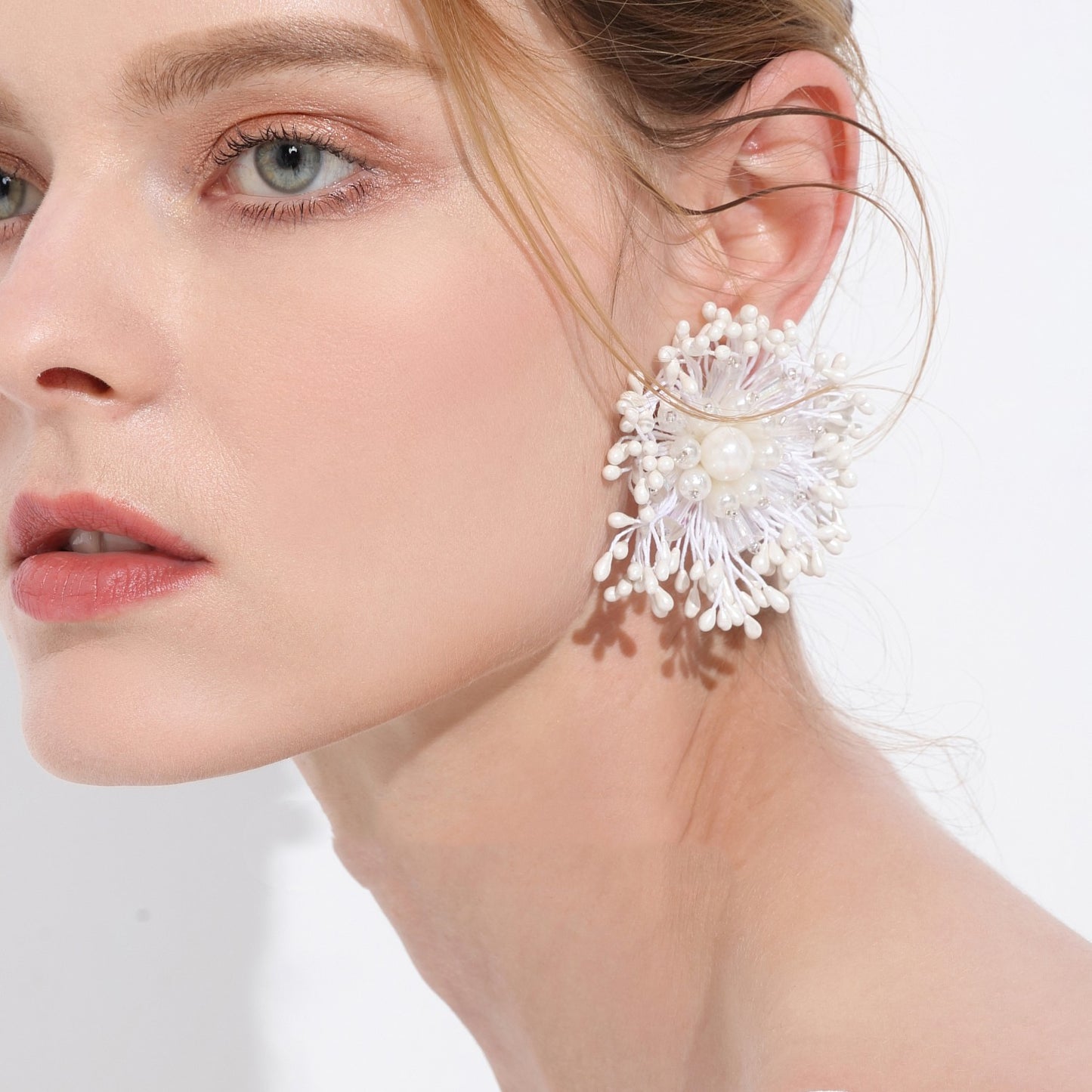 White Flower Earring