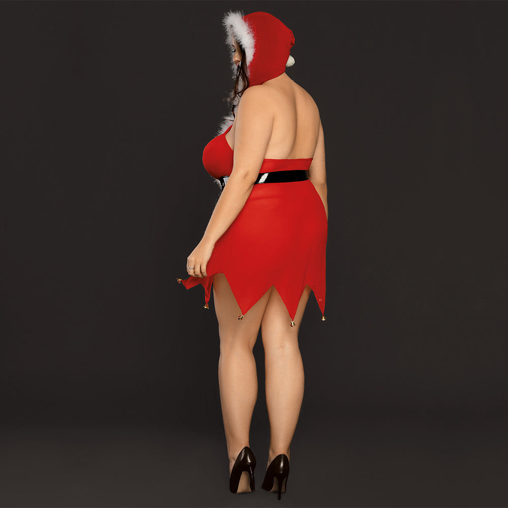 Plus Size Red Christmas Costume Holiday Cosplay Suit