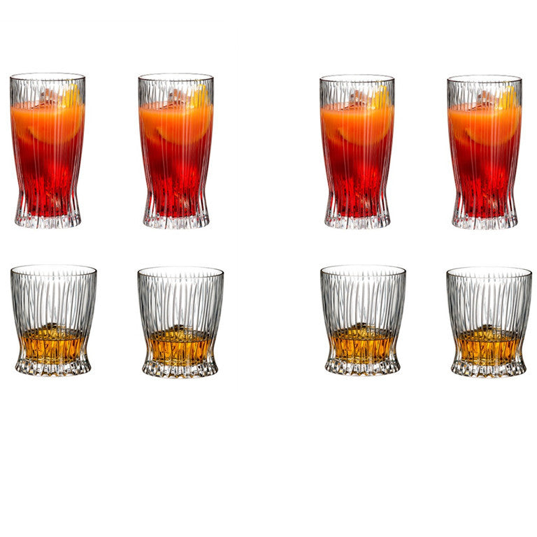 Japanese Style Striped Glass Whiskey Glass Colin Glass Juice Glass Foreign Wine Glass Ice Hockey Glass Cut Flower Long Drink Glass Colin Glass