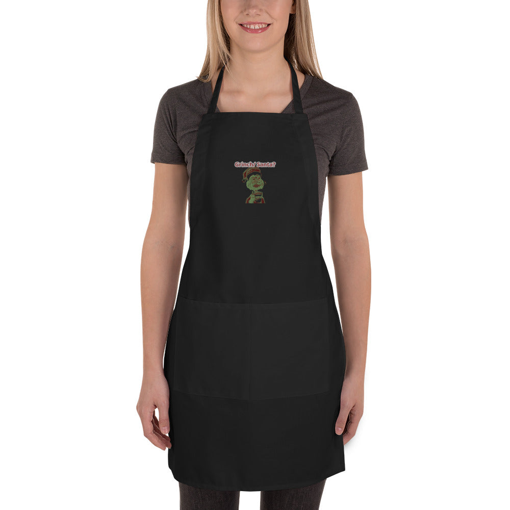 Grinch/ Santa Embroidered Apron