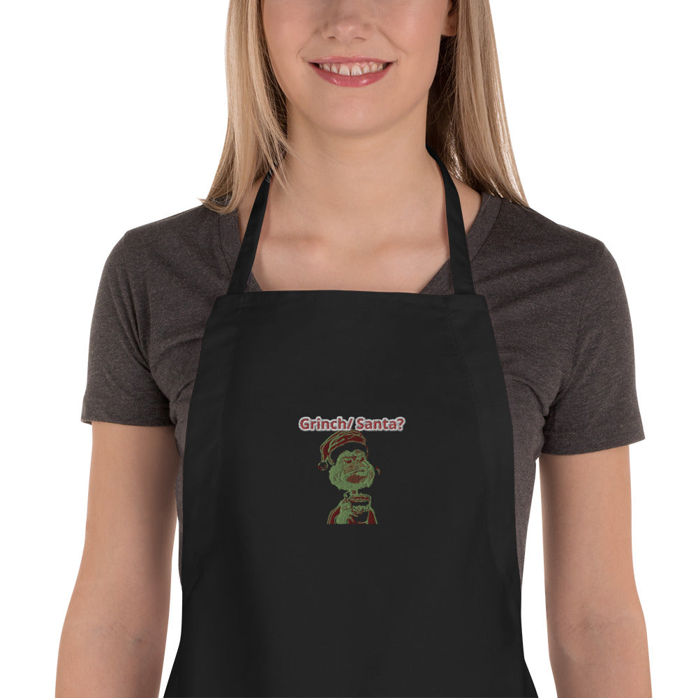 Grinch/ Santa Embroidered Apron