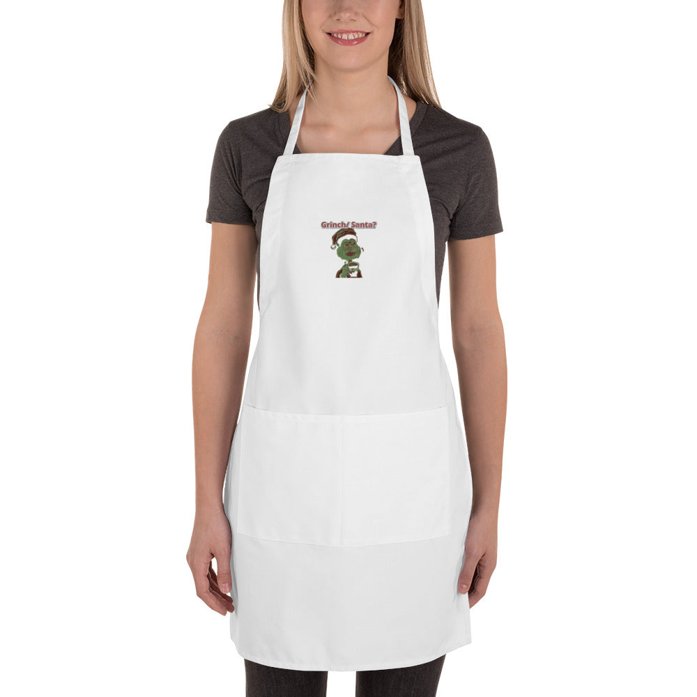 Grinch/ Santa Embroidered Apron