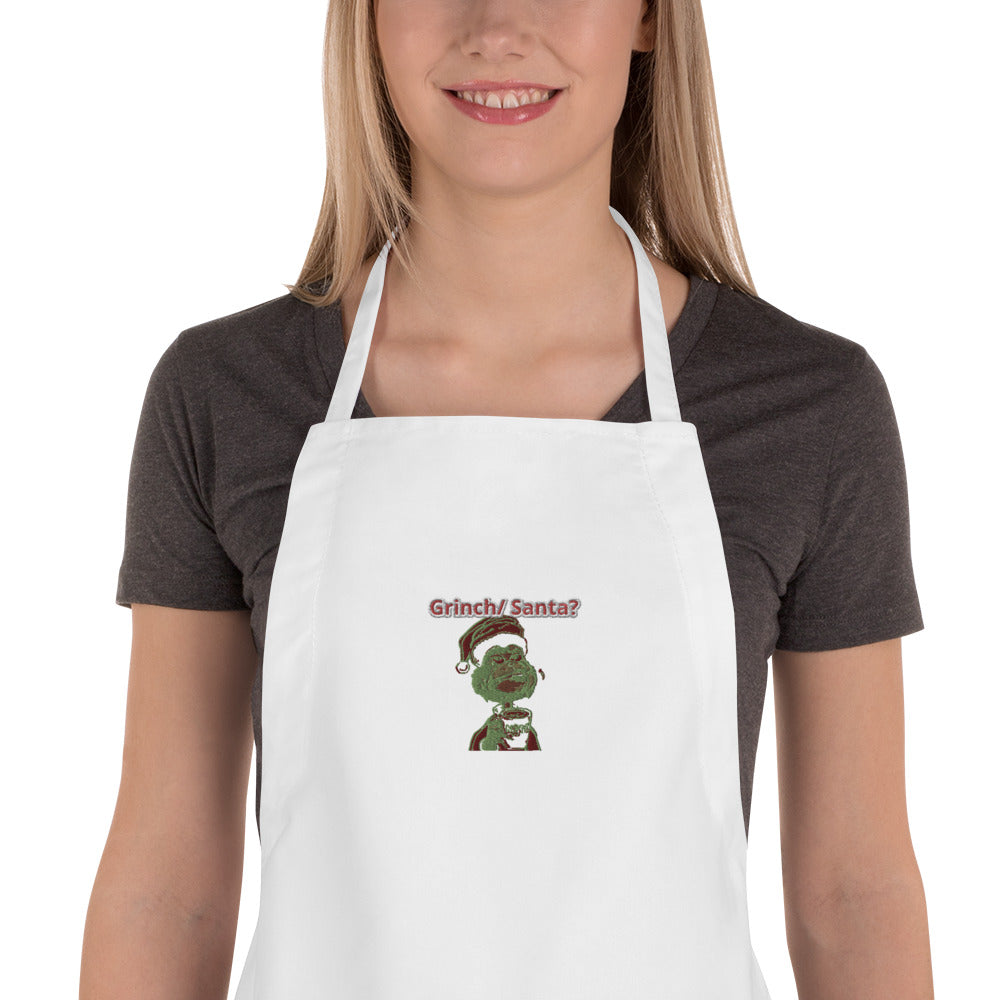 Grinch/ Santa Embroidered Apron