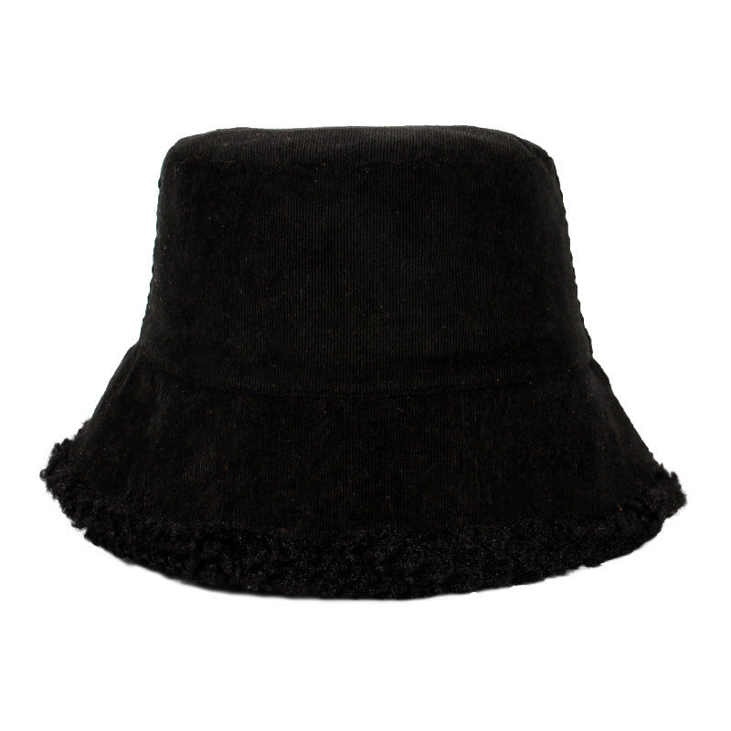 Warm Thickened Bucket Hat Double-sided Lamb Velvet Pot Hat