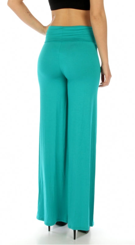 Jade Colored Wide Leg Women Palazzo, US Size Large