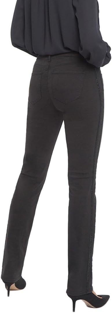 NYDJ Womens Sheri Denim Tummy Control Slim Jeans Black 4